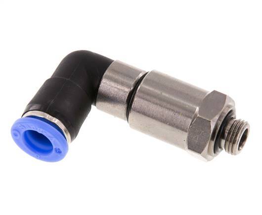 8mm & G1/8'' Elbow Quick Swivel Joint Push-In-Male Threads Nickel-Plated Brass/PBT NBR Rotatable