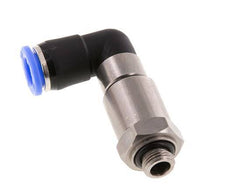 8mm & G1/8'' Elbow Quick Swivel Joint Push-In-Male Threads Nickel-Plated Brass/PBT NBR Rotatable