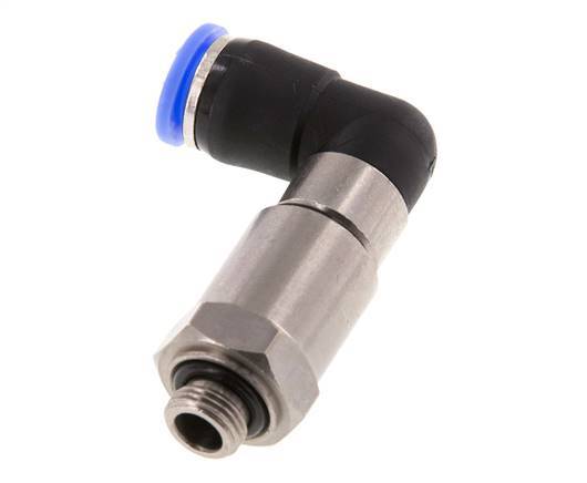 8mm & G1/8'' Elbow Quick Swivel Joint Push-In-Male Threads Nickel-Plated Brass/PBT NBR Rotatable