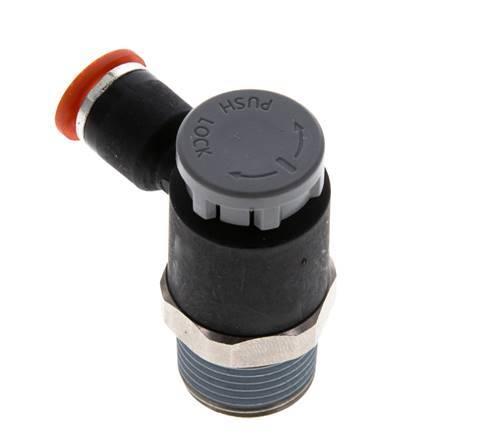 Flow Control Valve Meter-In Elbow 6 mm - R3/8'' Brass/PA 66 Locknut