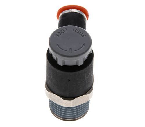 Flow Control Valve Meter-In Elbow 6 mm - R3/8'' Brass/PA 66 Locknut