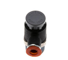Flow Control Valve Meter-In Elbow 6 mm - R3/8'' Brass/PA 66 Locknut