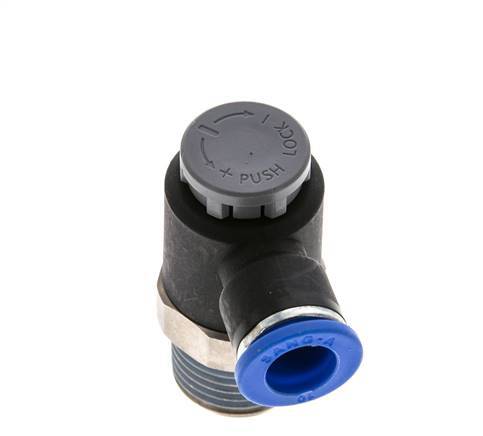 Flow Control Valve Meter-Out Elbow 10 mm - R1/2'' Brass/PA 66 Locknut