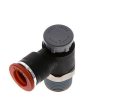 Válvula de control de flujo Codo de entrada al medidor 10 mm - R3/8'' Latón/PA 66 Tuerca de seguridad