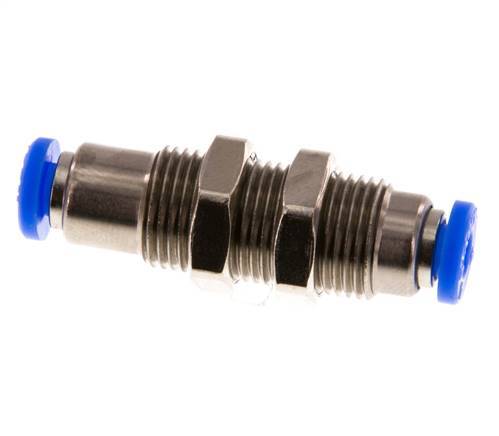 Push-In Fitting 4mm Auto Shut-Off Brass/PBT Bulkhead 0-10bar (0-145psi)