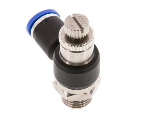 Silenciador de control de flujo Codo de salida de contador 8 mm - G1/4'' Latón/PA 66