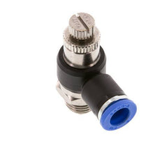 Silenciador de control de flujo Codo de salida de contador 8 mm - G1/4'' Latón/PA 66