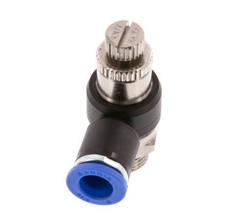 Silenciador de control de flujo Codo de salida de contador 8 mm - G1/4'' Latón/PA 66