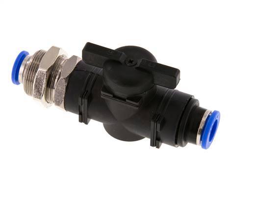 Válvula de bola recta de 2 vías 10 mm de plástico/latón