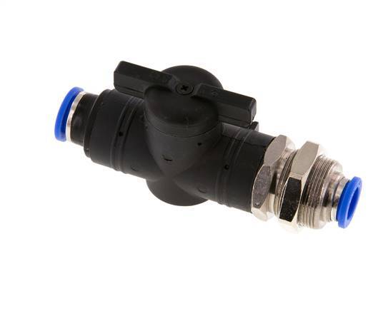 Válvula de bola recta de 2 vías 10 mm de plástico/latón