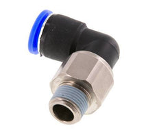 Codo de 12 mm y R3/8'' Junta giratoria con rosca macho Latón niquelado/PBT NBR Giratorio