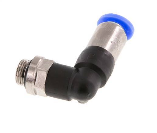 Racor rápido 6mm y G1/8'' Codo macho autoblocante Latón/PBT 0-10bar (0-145psi) [2 Piezas]