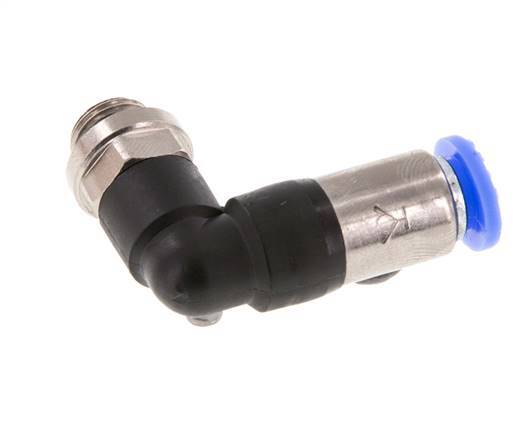 Racor rápido 6mm y G1/8'' Codo macho autoblocante Latón/PBT 0-10bar (0-145psi) [2 Piezas]