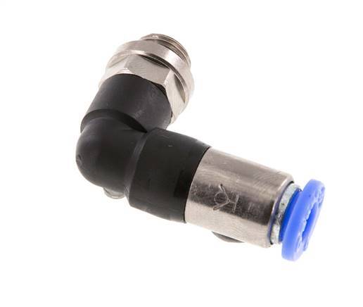 Racor rápido 6mm y G1/8'' Codo macho autoblocante Latón/PBT 0-10bar (0-145psi) [2 Piezas]