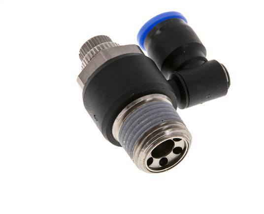 Flow Control Silencer Meter-Out Rotatable 10 mm - R1/2'' Brass/PA 66