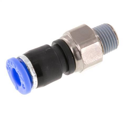 Junta giratoria de 6mm y R1/8'' Roscas macho de latón niquelado/PBT NBR Giratorio