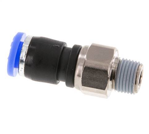 Junta giratoria de 6mm y R1/8'' Roscas macho de latón niquelado/PBT NBR Giratorio