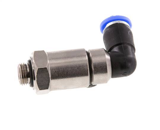6mm & G1/8'' Elbow Quick Swivel Joint Push-In-Male Threads Nickel-Plated Brass/PBT NBR Rotatable