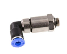 Codo de 6 mm y G1/8'' Junta giratoria rápida Rosca macho Niquelada Latón/PBT NBR Giratorio