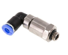 Codo de 6 mm y G1/8'' Junta giratoria rápida Rosca macho Niquelada Latón/PBT NBR Giratorio