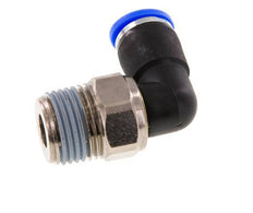 Codo de 10mm y R1/2'' Junta giratoria con rosca macho latón niquelado/PBT NBR giratorio