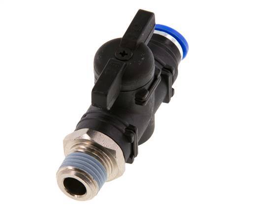 2-Way Straight Ball Valve 8 mm - R1/4'' Plastic/Brass