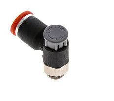 Flow Control Valve Meter-In Elbow 8 mm - G1/8'' Brass/PA 66 Locknut