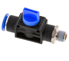 Válvula manual de cierre de 3/2 vías 12 mm - R1/4'' Plástico/Latón Ventilación del lado del tubo
