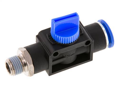 3/2-Way Shut-Off Hand Valve 12 mm - R1/4'' Plastic/Brass Tube-side venting