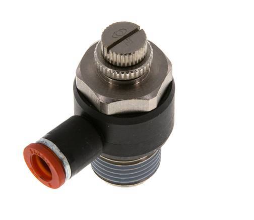 Flow Control Silencer Meter-In Elbow 8 mm - R1/2'' Brass/PA 66