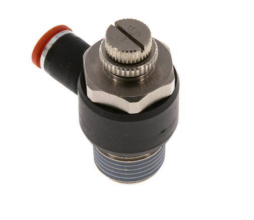 Flow Control Silencer Meter-In Elbow 8 mm - R1/2'' Brass/PA 66