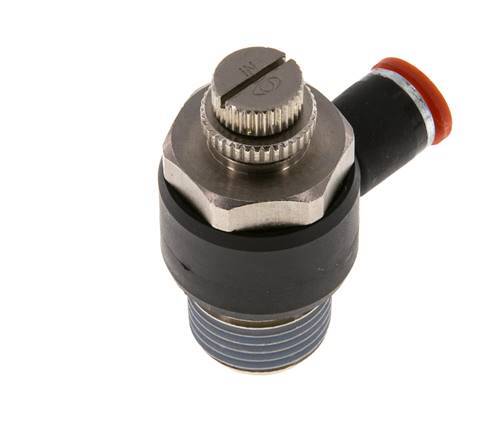 Flow Control Silencer Meter-In Elbow 8 mm - R1/2'' Brass/PA 66
