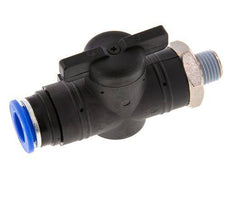 Válvula de bola recta de 2 vías 12 mm - R1/4'' Plástico/Latón
