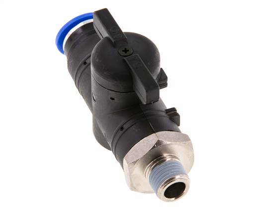 Válvula de bola recta de 2 vías 12 mm - R1/4'' Plástico/Latón