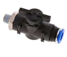 Válvula de bola recta de 2 vías 12 mm - R1/4'' Plástico/Latón