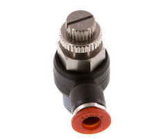 Flow Control Silencer Meter-In Elbow 6 mm - R1/4'' Brass/PA 66