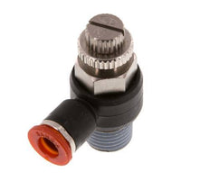 Flow Control Silencer Meter-In Elbow 6 mm - R1/4'' Brass/PA 66