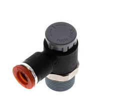 Flow Control Valve Meter-In Elbow 8 mm - R3/8'' Brass/PA 66 Locknut