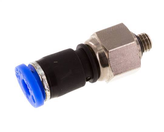 4mm & M5 Swivel Joint Push-In-Male Threads Nickel-Plated Brass/PBT NBR Rotatable
