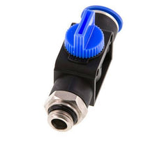 Válvula manual de cierre de 3/2 vías 12 mm - G1/4'' Plástico/Latón Ventilación por el lado de la rosca