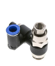 Silenciador de control de flujo Medidor de salida giratorio de 12 mm - G1/2''-G1/4'' Latón/PA 66 con válvula de retención accionada por piloto