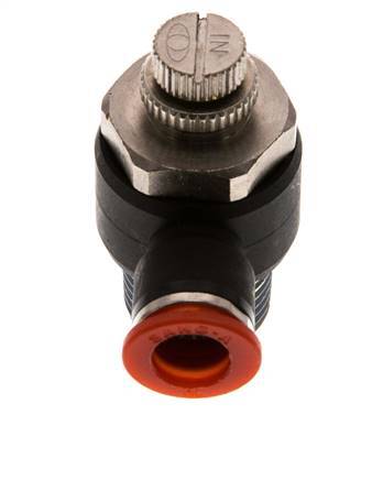 Silenciador de control de flujo Codo de entrada del medidor 10 mm - R1/2'' Latón/PA 66