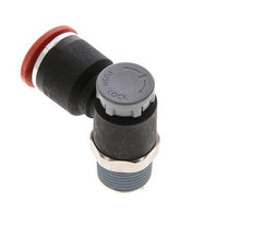 Válvula de control de flujo Codo de medición 12 mm - R3/8'' Latón/PA 66 Tuerca de seguridad