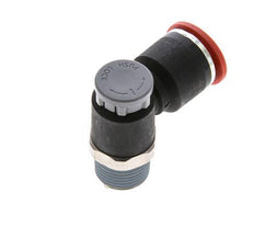 Válvula de control de flujo Codo de medición 12 mm - R3/8'' Latón/PA 66 Tuerca de seguridad