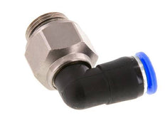 Codo de 8mm y G3/8'' Junta giratoria con rosca macho niquelada Latón/PBT NBR Giratorio