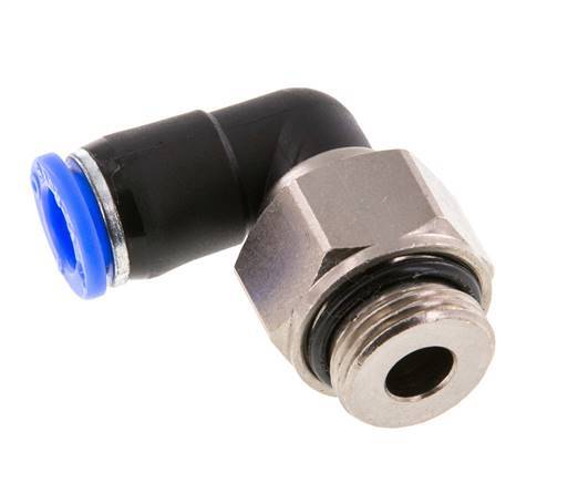 Codo de 8mm y G3/8'' Junta giratoria con rosca macho niquelada Latón/PBT NBR Giratorio