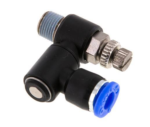 Flow Control Silencer Meter-Out Rotatable 6 mm - R1/8'' Brass/PA 66