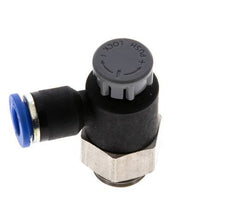 Válvula reguladora de caudal Codo de salida de contador 6 mm - G1/4'' Latón/PA 66 Tuerca de seguridad