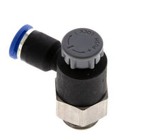 Válvula reguladora de caudal Codo de salida de contador 6 mm - G1/4'' Latón/PA 66 Tuerca de seguridad