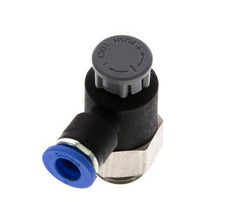 Válvula reguladora de caudal Codo de salida de contador 6 mm - G1/4'' Latón/PA 66 Tuerca de seguridad